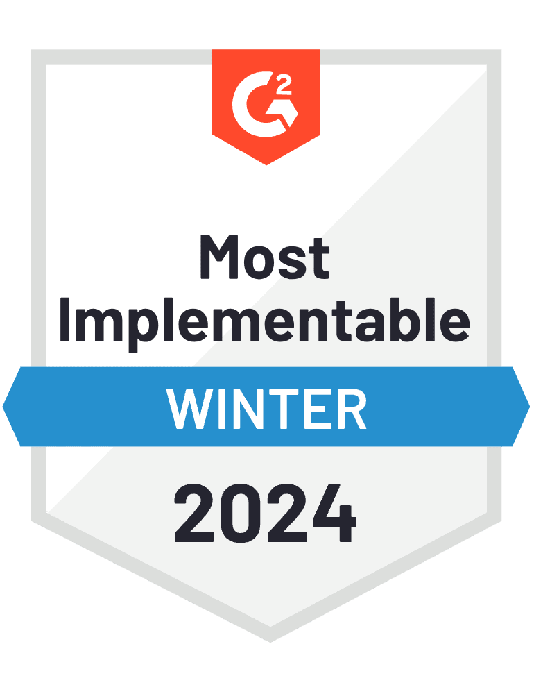 Most Implementable Winter 2024 — G2 Badge