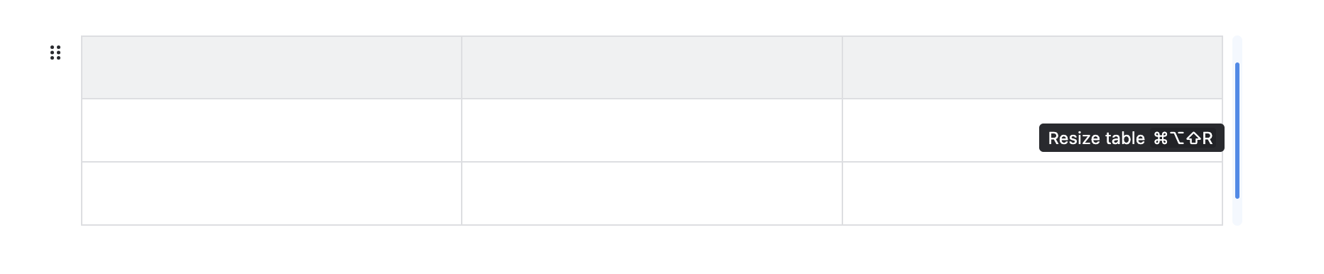 Resizing a Confluence table